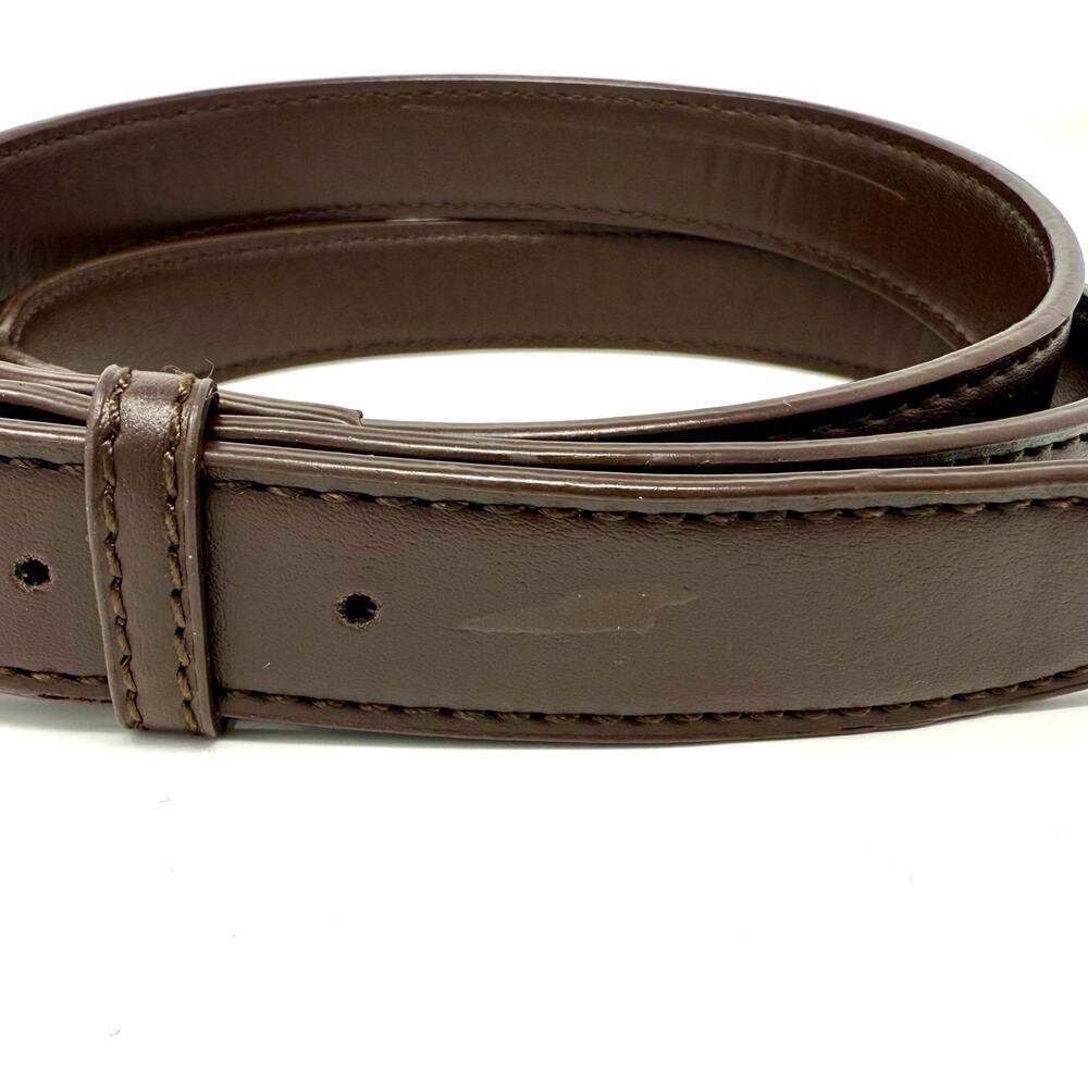 Faux Brown Leather Belt Gold and Bamboo Buckle Women's VGUC - Picture 4 of 5